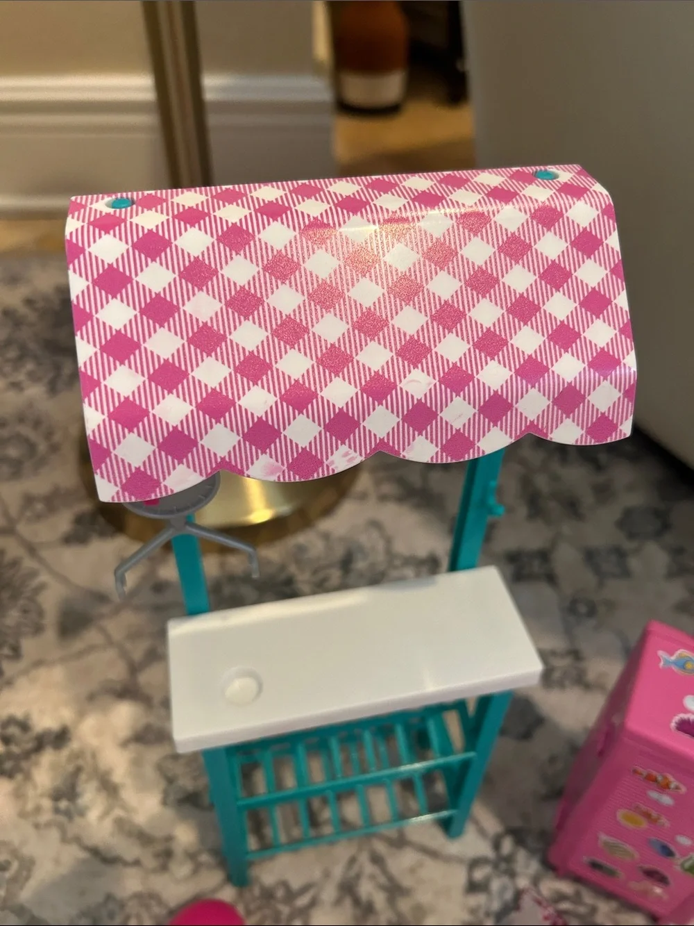 Barbie Pink & Teal grocery stand Play Medical Set with Pink Luggage